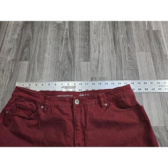 Style & Co Pants Womens 16 Red Curvy Skinny Leg Stretch Denim Jeans Casual - Picture 8 of 12